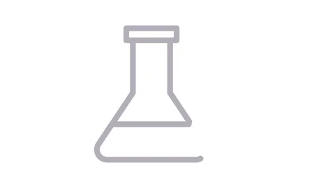 Icon of a test tube and a flask, representing laboratory equipment for scie.. Stock Footage 334998378