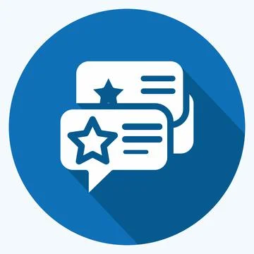 Icon Testimonials. suitable for Feedback symbol. Long Shadow Style. simple de Stock Illustration