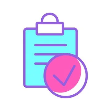 Icon testing flat line on a white background Stockillustratie