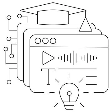 Icon of text-based learning Stockillustratie