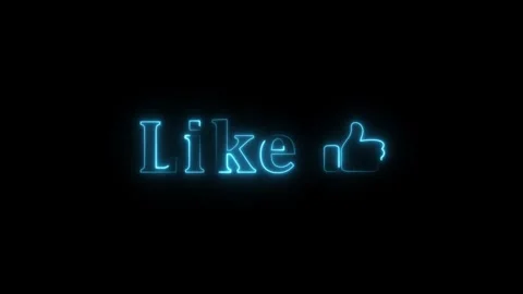 Like icon with text "like" thumbs up like icon, 4k animated with black back.. Stock Footage 306756621