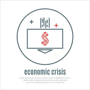 Icon on a theme of economic crisis Stock Illustration
