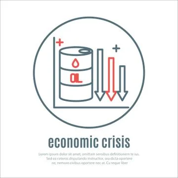 Icon on a theme of economic crisis Stock Illustration