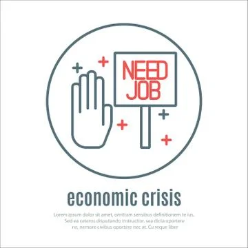 Icon on a theme of economic crisis Stock Illustration
