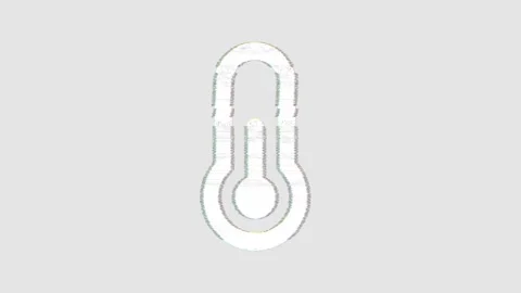 Icon thermometer half is distorted. Glitch. Noise, chromatic aberration, Stock Footage 304861104