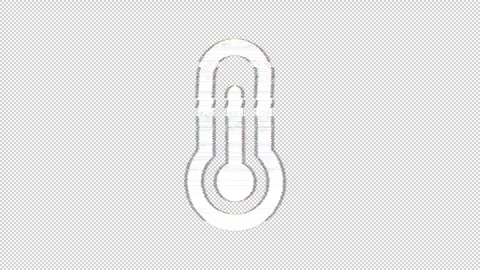 Icon thermometer three quarters is distorted. Glitch. Noise, chromatic Stock Footage 304862786