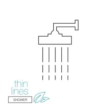 Icon of thin lines. Shower Illustrazione stock