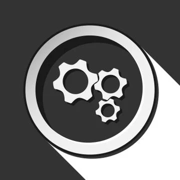 Icon - three cogwheel with shadow Stock Illustration