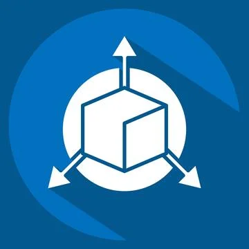 Icon Three Dimensional Object. related to 3D Visualization symbol. long sha.. イラスト素材