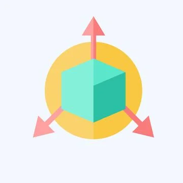 Icon Three Dimensional Object. related to 3D Visualization symbol. flat sty.. Stock Illustration
