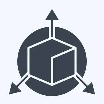 Icon Three Dimensional Object. related to 3D Visualization symbol. glyph st.. Stock Illustration