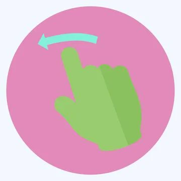 Icon Three Fingers Left - Flat Style - Simple illustration,Editable stroke Illustrazione stock