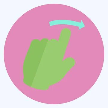 Icon Three Fingers Right - Flat Style - Simple illustration,Editable stroke Illustrazione stock