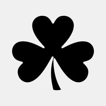 Icon three leaf clover. St. Patrick's Day celebration elements. Icons in gl.. Illustrazione stock