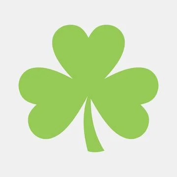 Icon three leaf clover. St. Patrick's Day celebration elements. Icons in fl.. Illustrazione stock