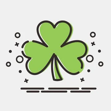 Icon three leaf clover. St. Patrick's Day celebration elements. Icons in MB.. Illustrazione stock