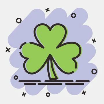 Icon three leaf clover. St. Patrick's Day celebration elements. Icons in co.. Stock Illustration