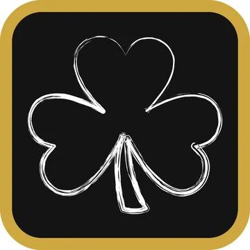 Icon three leaf clover. St. Patrick's Day celebration elements. Icons in ch.. Illustrazione stock