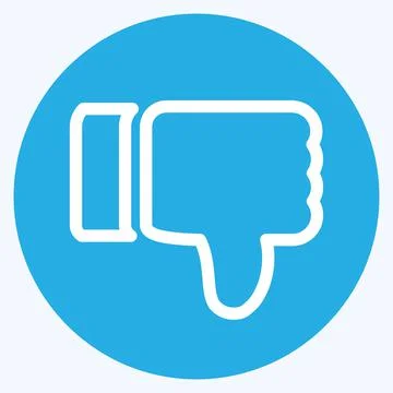 Icon Thumb Down - Blue Eyes Style - Simple illustration,Editable stroke Stock Illustration