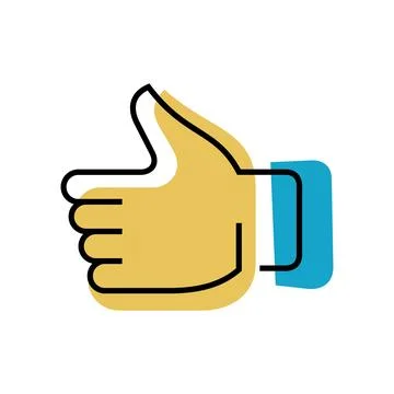 Like icon. Thumb up line colourful vector icon. Stock Illustration
