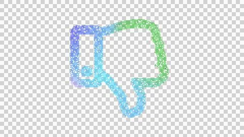 Icon thumbs down is made up of LED square shapes. There are bright diodes and Stock Illustration