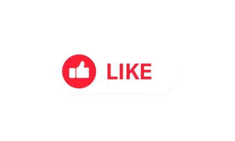 Like icon. Thumbs Up. Symbol in flat style with shadow. Button for social net Stock Illustration