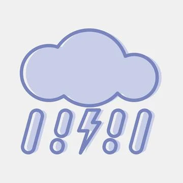 Icon thunder storm. Weather elements symbol. Icons in two tone style. Good .. イラスト素材