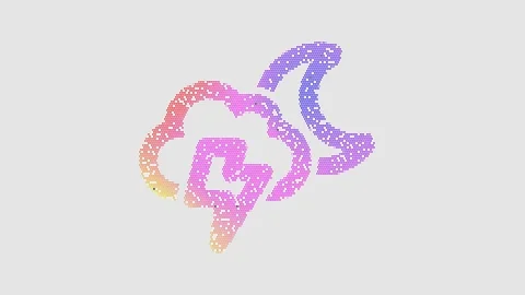 Icon thunderstorm moon is made up of LED square shapes that shimmer and flicker. Vídeo Stock 300757560
