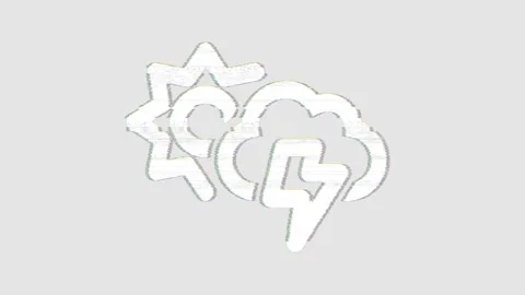 Icon thunderstorm sun is distorted. Glitch. Noise, chromatic aberration, Stock-Footage 306994615