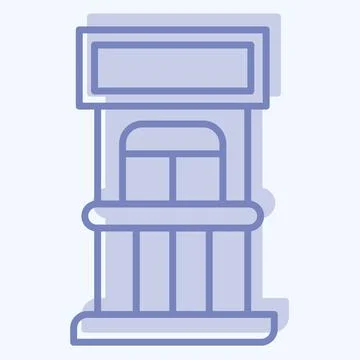 Icon Ticket Office. related to Amusement Park symbol. two tone style. simpl.. Stock Illustration