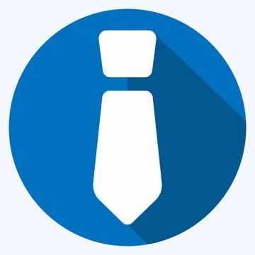 Icon Tie - Long Shadow Style,Simple illustration,Editable stroke Illustrazione stock