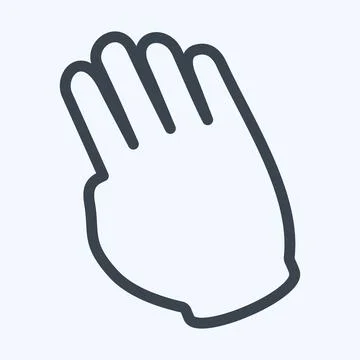 Icon Tilted Hand - Line Style - Simple illustration,Editable stroke Illustrazione stock