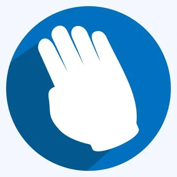 Icon Tilted Hand - Long Shadow Style - Simple illustration,Editable stroke Stock Illustration