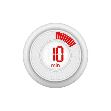 Icon of a timer with 10 minutes on the white background. Vector illustration. イラスト素材