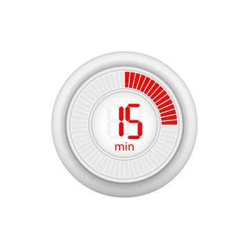 Icon of a timer with 15 minutes on the white background. Vector illustration. イラスト素材
