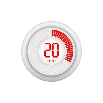 Icon of a timer with 20 minutes on the white background. Vector illustration. Stock Illustration