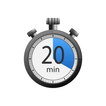 Icon of a timer with 20 minutes on the white background. Vector illustration. Stock Illustration