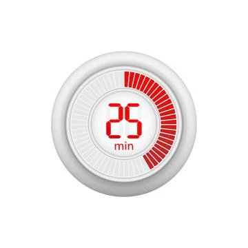 Icon of a timer with 25 minutes on the white background. Vector illustration. 스톡 일러스트