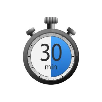 Icon of a timer with 30 minutes on the white background. Vector illustration. Stock Illustration
