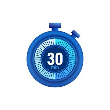 Icon of a timer with 30 minutes on the white background. Vector illustration. イラスト素材