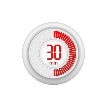 Icon of a timer with 30 minutes on the white background. Vector illustration. Stockillustratie