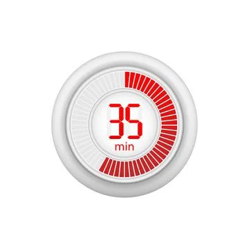 Icon of a timer with 35 minutes on the white background. Vector illustration. Stock Illustration