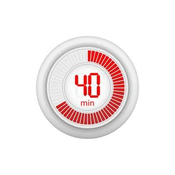 Icon of a timer with 40 minutes on the white background. Vector illustration. Ilustração Stock
