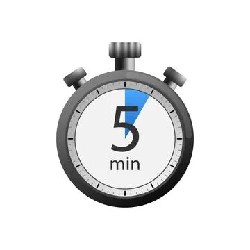 Icon of a timer with 5 minutes on the white background. Vector illustration. Stock Illustration