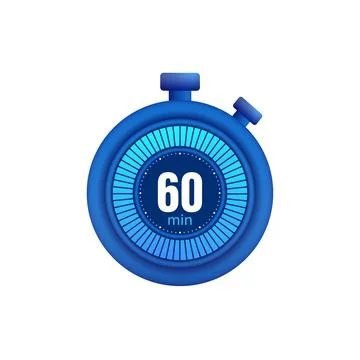 Icon of a timer with 60 minutes on the white background. Vector illustration. イラスト素材