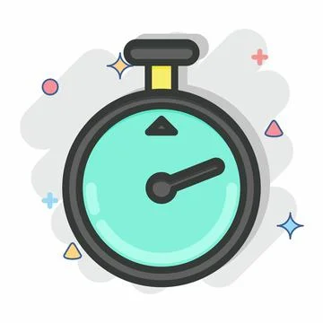 Icon Timer. related to Laundry symbol. Comic Style. simple design editable. s Stock Illustration