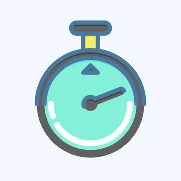 Icon Timer. related to Laundry symbol. doodle style. simple design editable.  Stock Illustration