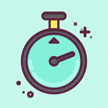 Icon Timer. related to Laundry symbol. MBE style. simple design editable. sim 스톡 일러스트