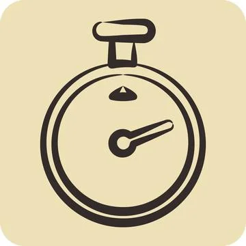 Icon Timer. related to Laundry symbol. hand drawn style. simple design edit.. Stock Illustration