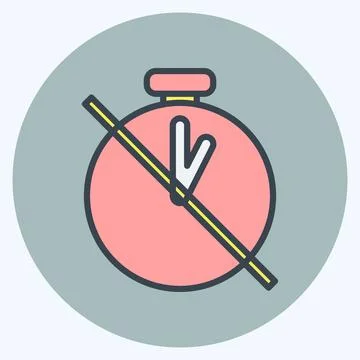 Icon Timer Off. suitable for Photo Editing symbol. color mate style. simple d Stock Illustration
